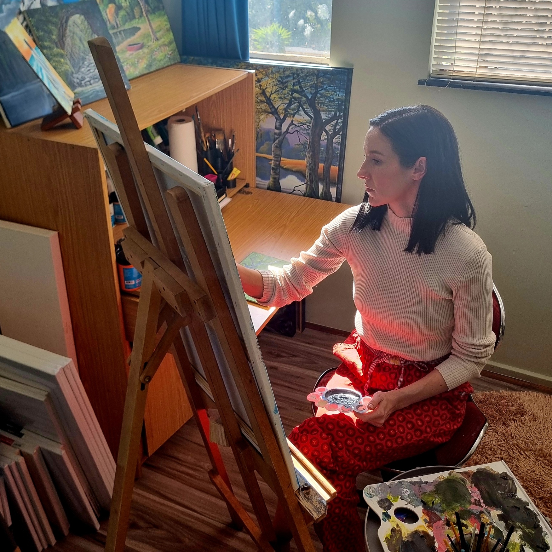Melinda at work in her Johannesburg studio
