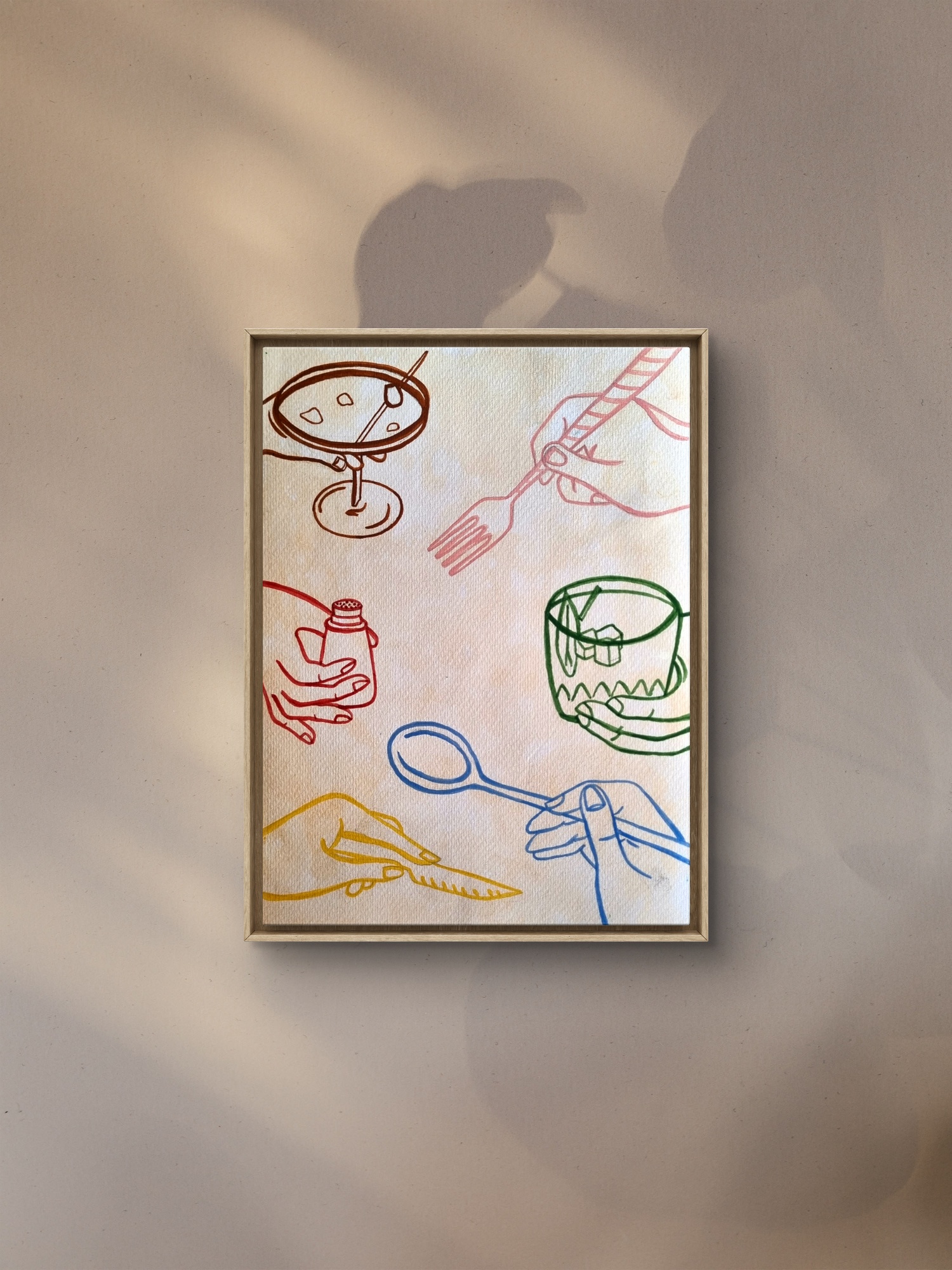 Watercolour still life inspired by shared meals and meaningful conversation around the table.